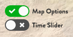 closeup of map option toggles